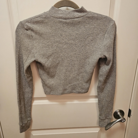 TNA cropped baby waffle mock neck long sleeve - Picture 3 of 5